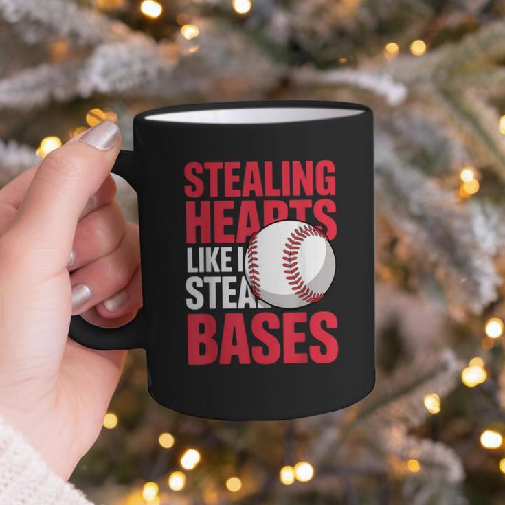 Kids Stealing Hearts Like I Steal Bases Cute Baseball Boys Graphic Print Coffee Mug