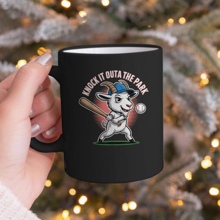 Knock It Outa The Park Baseball Goat Home Run Graphic Print Coffee Mug