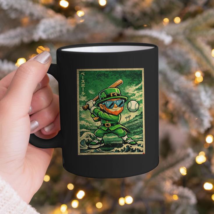Leprechaun Playing Baseball Japanese Art St Patricks Day Graphic Print Coffee Mug Leprechaun Playing Baseball Japanese Art St Patricks Day Graphic Print Coffee Mug