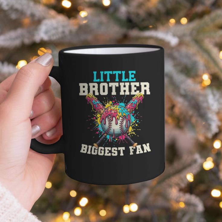 Little Brother Biggest Fan Baseball Cream Drip Crossed Bats Graphic Print Coffee Mug