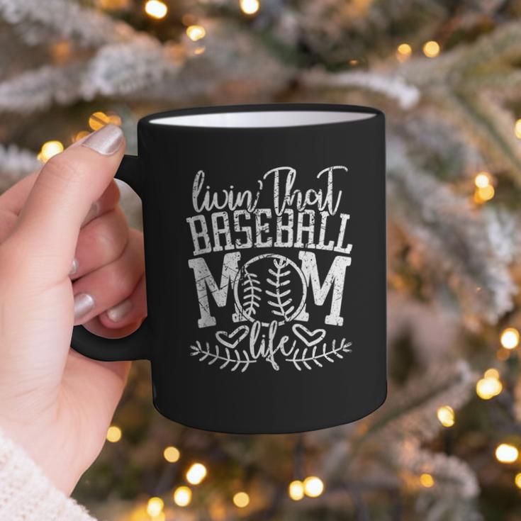 Living That Baseball Mom Life Sporty Humor Graphic Print Coffee Mug Living That Baseball Mom Life Sporty Humor Graphic Print Coffee Mug