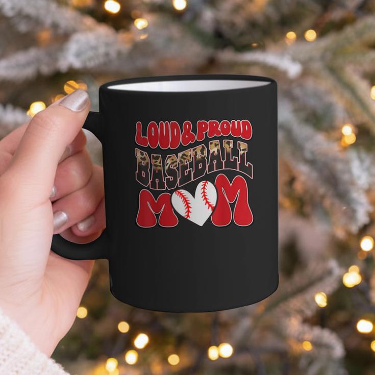 Loud Proud Baseball Mom Red Team Leopard Baseball Mom Squad Graphic Print Coffee Mug