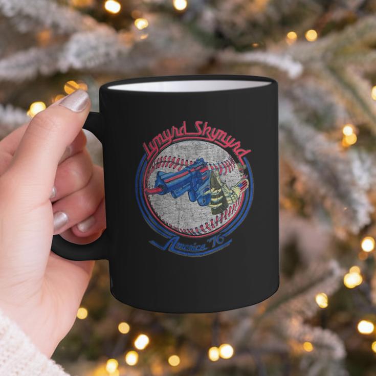 Lynyrd Skynyrd Skeleton Baseball Gun US Flag Cowboy Rock Fan Graphic Print Coffee Mug