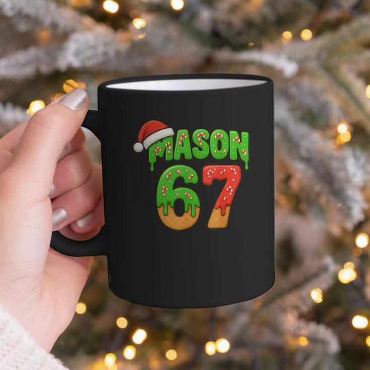 Mason 67 Christmas Ice Cream Drip Meme Six Seven Baseball Graphic Print Coffee Mug Mason 67 Christmas Ice Cream Drip Meme Six Seven Baseball Graphic Print Coffee Mug