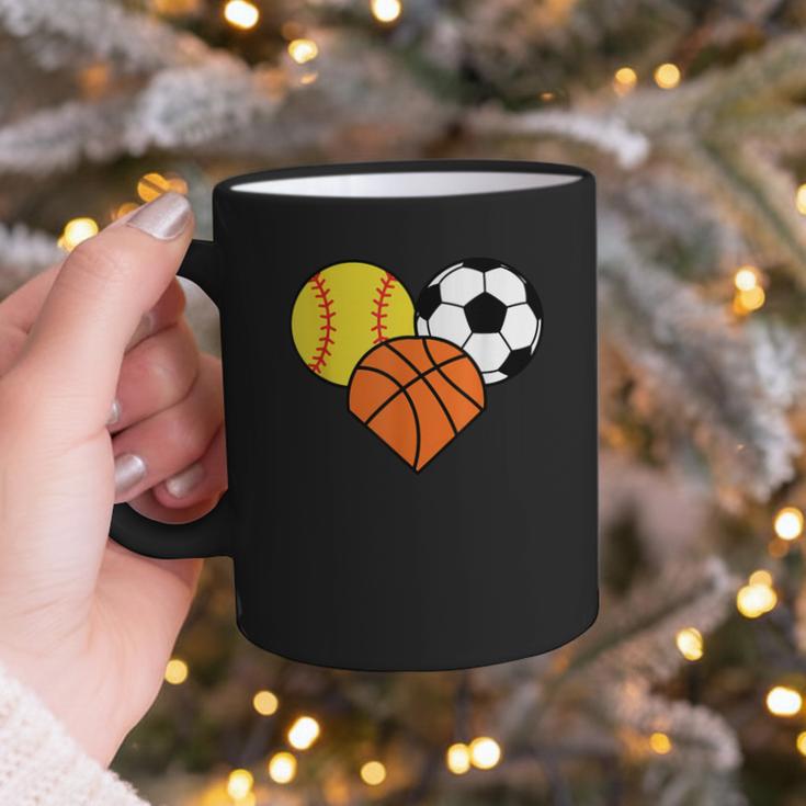 Mom Sports Heart Soccer Basketball Baseball Softball Graphic Print Coffee Mug Mom Sports Heart Soccer Basketball Baseball Softball Graphic Print Coffee Mug