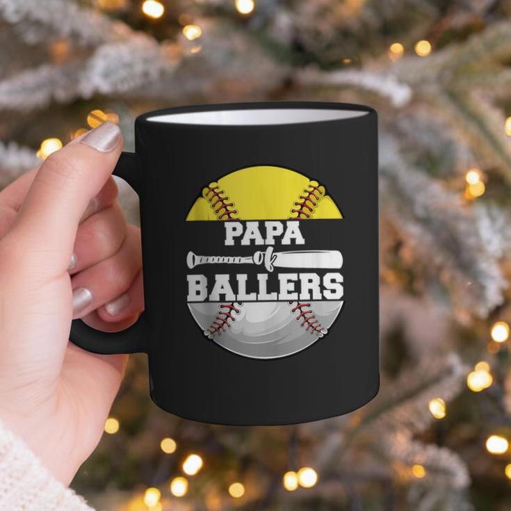 Papa Of Ballers Softball Baseball Dad Graphic Print Coffee Mug