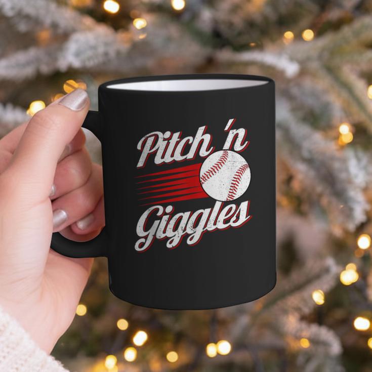 Pitch 'n Giggles Baseball Player Women Baseball Mom Graphic Print Coffee Mug