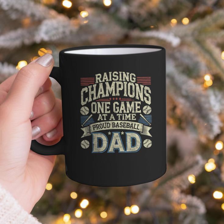 Proud Baseball Dad Raising Champions One Game At A Time Graphic Print Coffee Mug