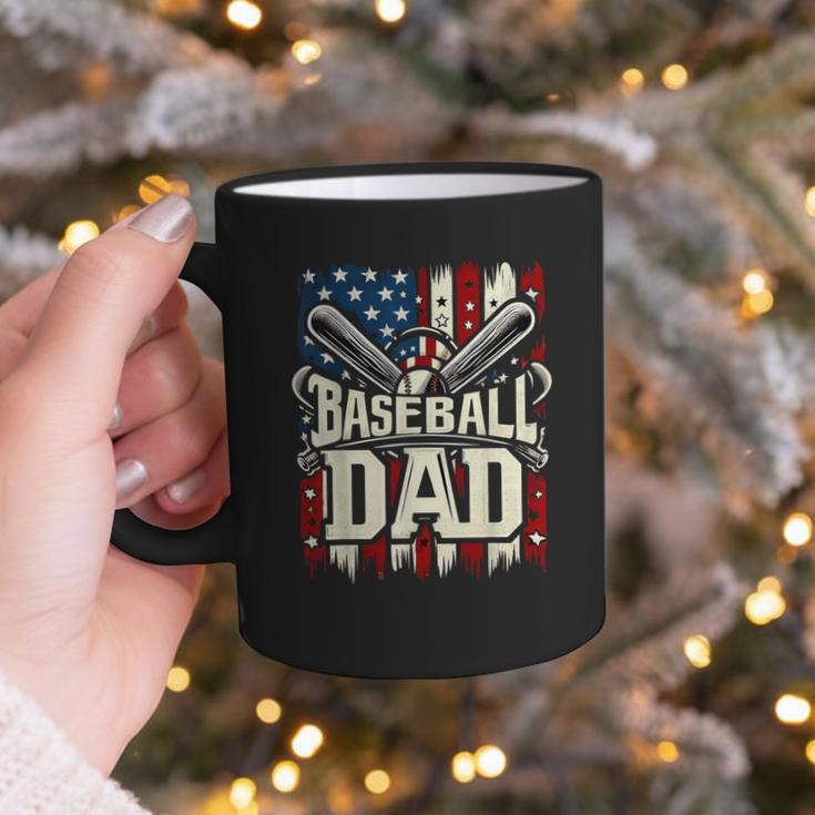 Retro American Flag Baseball Dad Father's Day Graphic Print Coffee Mug