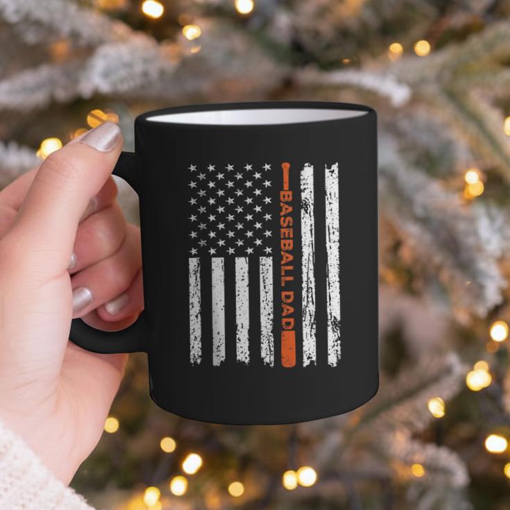 Retro Baseball Dad American Flag Father's Day 4th Of July Graphic Print Coffee Mug