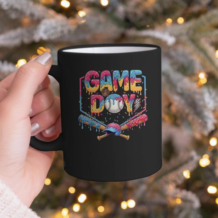 Retro Game Day Baseball Ice Cream Drip For Men Boy Kids Graphic Print Coffee Mug
