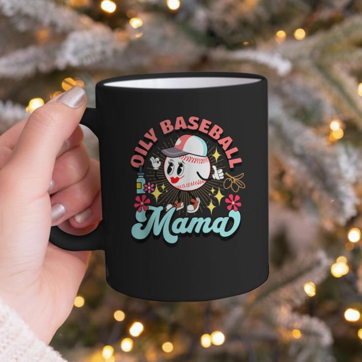 Retro Oily Baseball Mom Meme For Essential Oils Game Day Graphic Print Coffee Mug