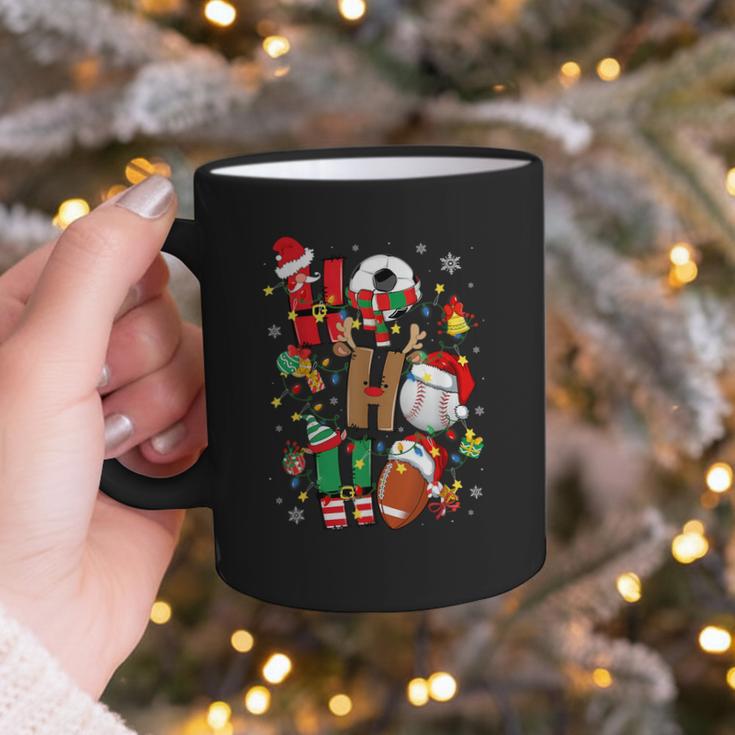 Santa Baseball Football Soccer Pajamas Ho Ho Christmas Xmas Graphic Print Coffee Mug