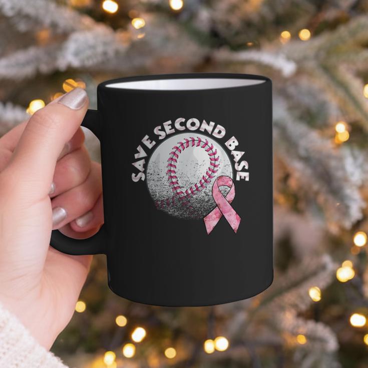 Save 2nd Base Breast Cancer Awareness Pink Ribbon Baseball Graphic Print Coffee Mug Save 2nd Base Breast Cancer Awareness Pink Ribbon Baseball Graphic Print Coffee Mug