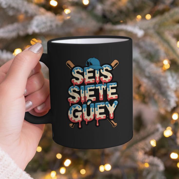 SEIS Siete Guey Baseball Drip Mexico Spanish 67 Slang Boys Graphic Print Coffee Mug