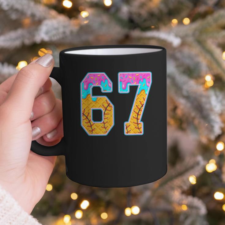 Six Seven Baseball Drip Graphic Print Coffee Mug