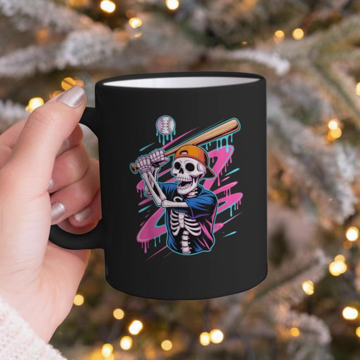 Skeleton Baseball Drip Boy Youth Dripping Baseball Halloween Graphic Print Coffee Mug