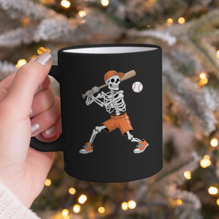 Skeleton Batting Baseball Halloween Graphic Print Coffee Mug Skeleton Batting Baseball Halloween Graphic Print Coffee Mug