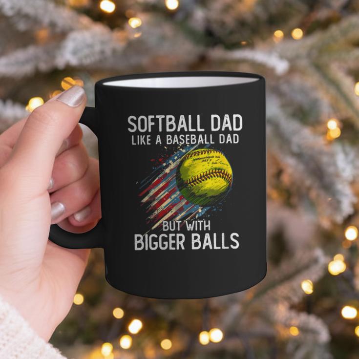 Softball Dad Like a Baseball Dad With Bigger Balls Graphic Print Coffee Mug