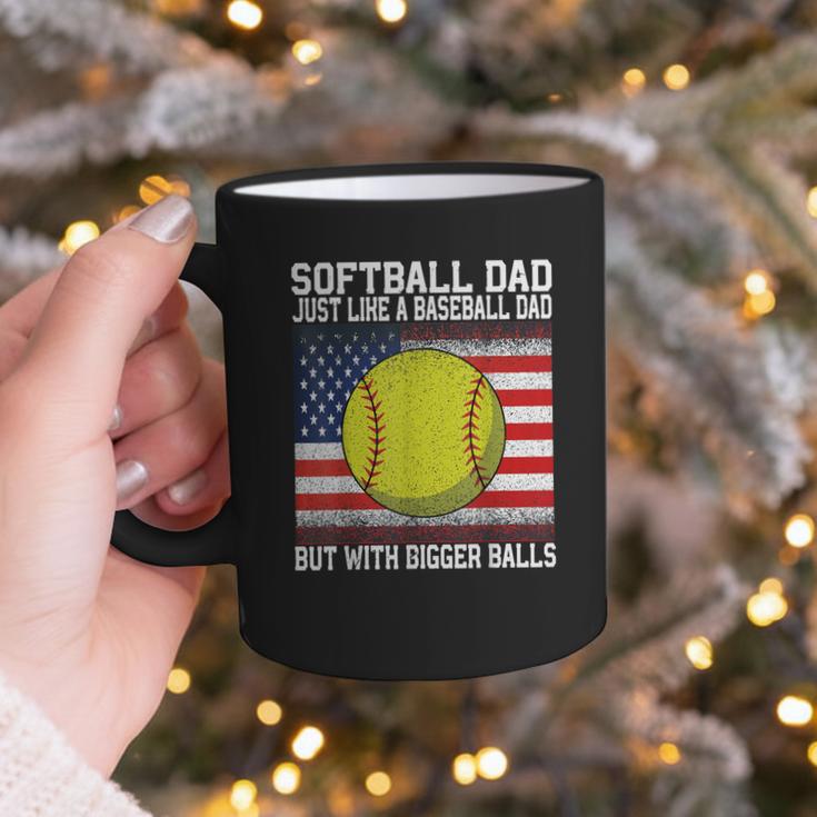Softball Dad Like a Baseball Dad Father's Day USA Flag Graphic Print Coffee Mug Softball Dad Like a Baseball Dad Father's Day USA Flag Graphic Print Coffee Mug