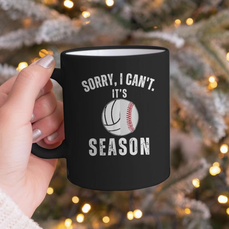 Sorry I Can't It's Volleyball Baseball Season Mom Of Both Graphic Print Coffee Mug