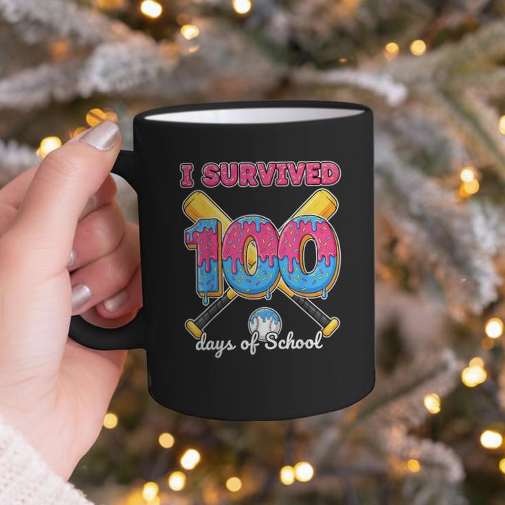 I Survived 100 Days Of School Baseball Cream Drip Boys Graphic Print Coffee Mug