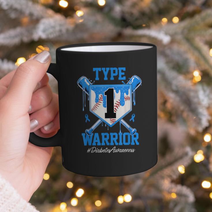 T1D Warrior Baseball Drip Diabetes Awareness Blue Ribbon Graphic Print Coffee Mug T1D Warrior Baseball Drip Diabetes Awareness Blue Ribbon Graphic Print Coffee Mug