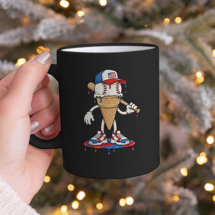 USA Patriotic Baseball Ice Cream Cone Freedom Graphic Print Coffee Mug USA Patriotic Baseball Ice Cream Cone Freedom Graphic Print Coffee Mug