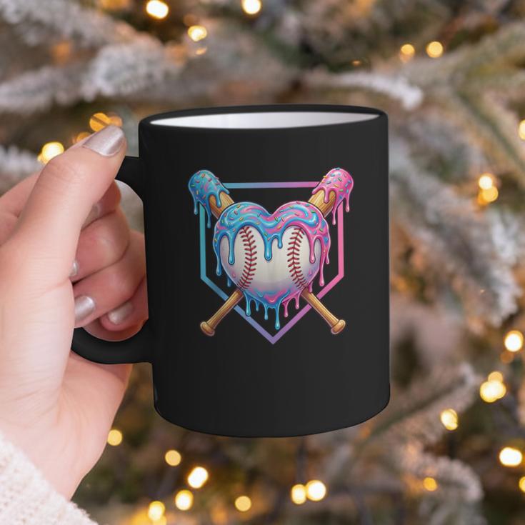 Valentines Baseball Heart Dripping Ice Cream Gen Z Alpha Graphic Print Coffee Mug