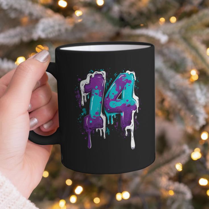 Vintage Baseball 14 Number Graphic Print Coffee Mug