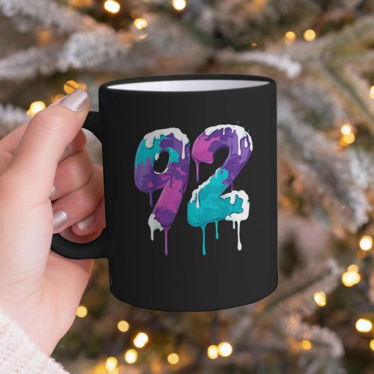 Vintage Baseball 92 Number Graphic Print Coffee Mug