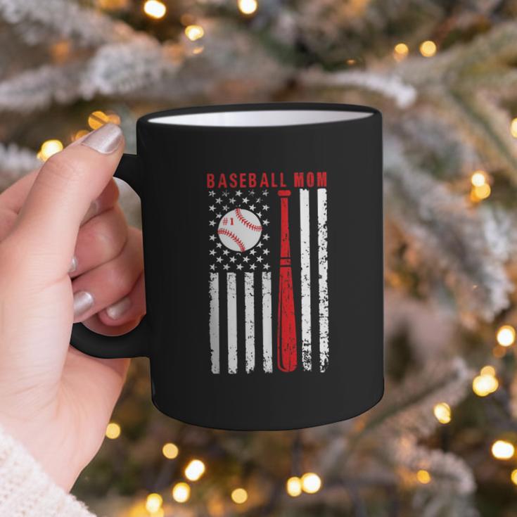 Vintage Baseball Flag Women Baseball Mom Graphic Print Coffee Mug