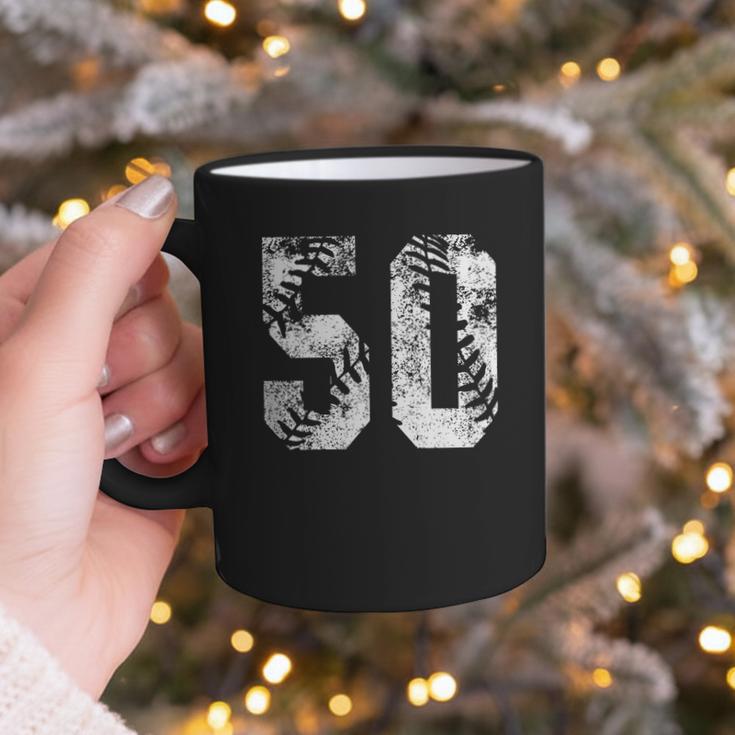 Vintage Baseball Number 50 Jersey Player Uniform Graphic Print Coffee Mug Vintage Baseball Number 50 Jersey Player Uniform Graphic Print Coffee Mug