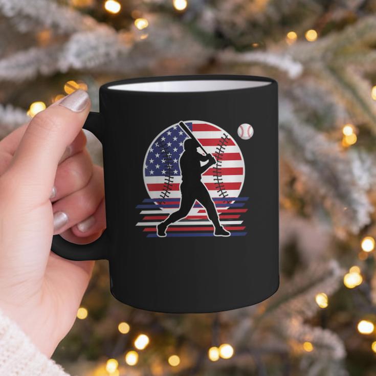 Women's Batter Patriotic American Flag Baseball Silks Graphic Print Coffee Mug