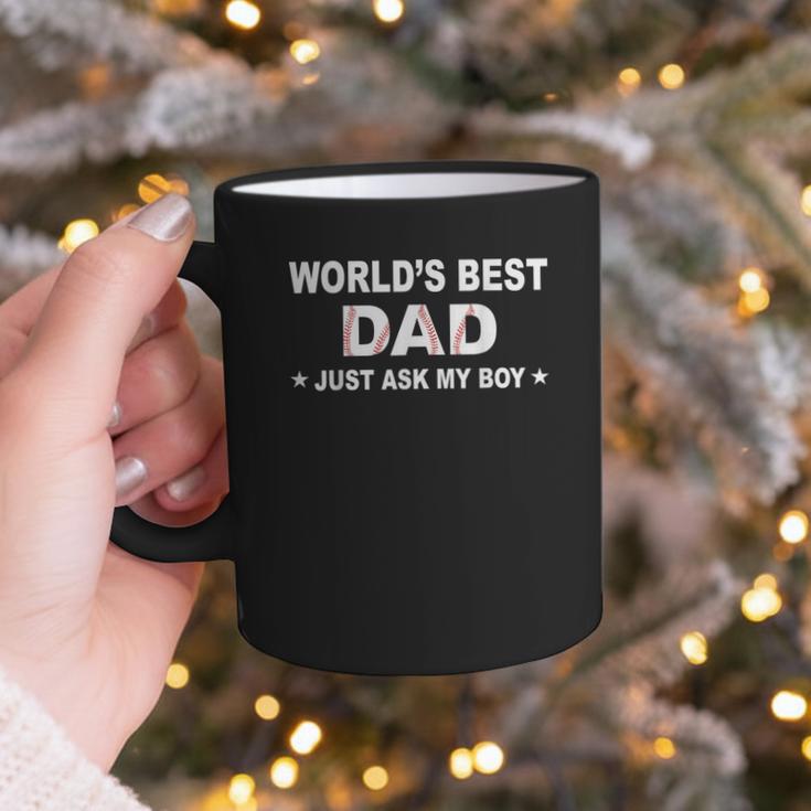 World's Best Dad Just Ask My Boy Baseball Dad Father's Day Graphic Print Coffee Mug