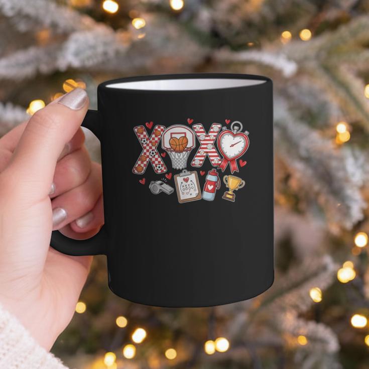 XOXO Physical Education Valentines Day Baseball Football Men Graphic Print Coffee Mug