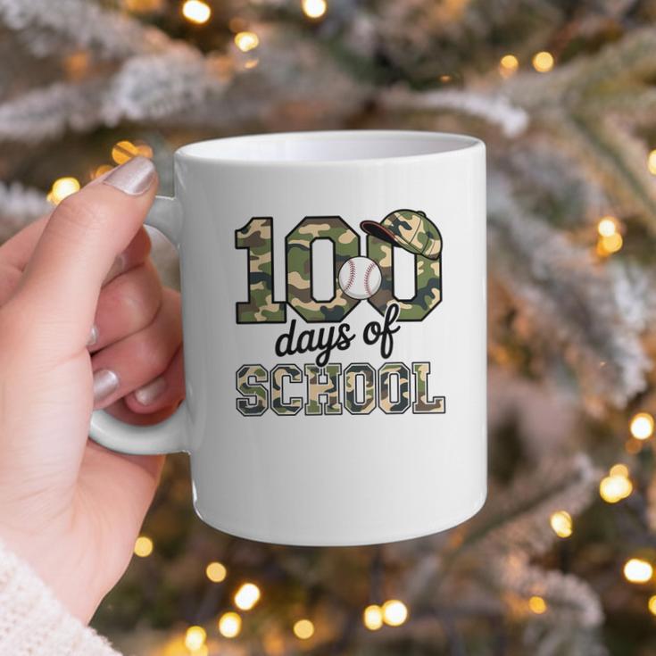 100 Days Of School Camo Baseball Camouflage For Kids Graphic Print Coffee Mug