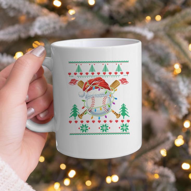 Baseball Christmas Ugly Sweater Santa Sport Men Kids Graphic Print Coffee Mug