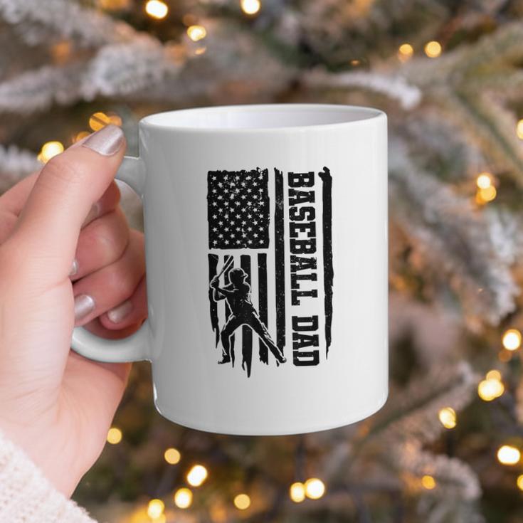 Baseball Dad Retro American USA Flag Baseball Father's Day Graphic Print Coffee Mug