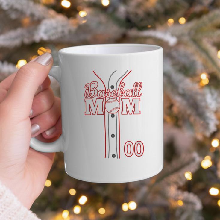 Baseball Mom 00 Number 0 Jersey Team Numbered Jersey Graphic Print Coffee Mug