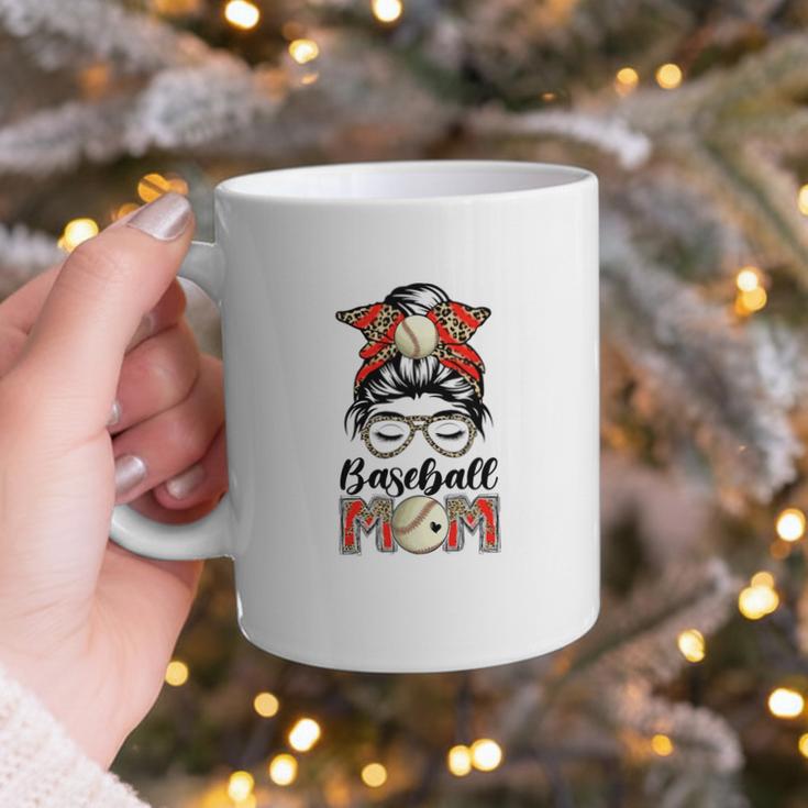 Baseball Mom Game Day Messy Bun Leopard Mother's Day Graphic Print Coffee Mug Baseball Mom Game Day Messy Bun Leopard Mother's Day Graphic Print Coffee Mug