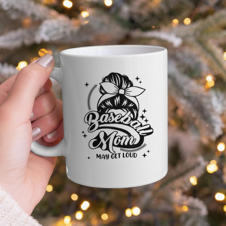 Baseball Mom May Get Loud Messy Bun Mother's Day Graphic Print Coffee Mug