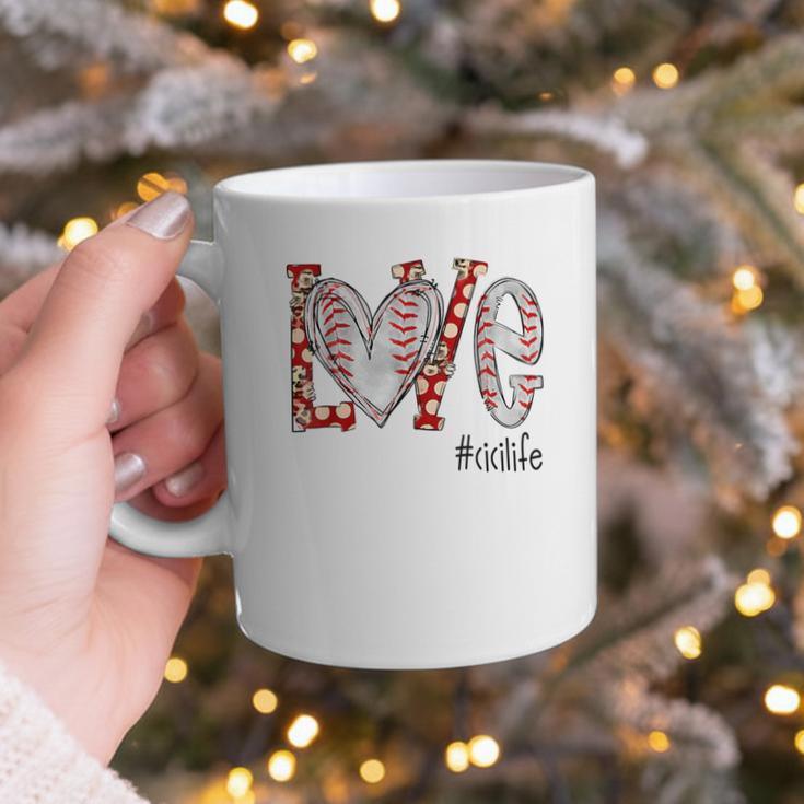 Baseball Mom Shirt Heart Love Baseball Cicilife Graphic Print Coffee Mug