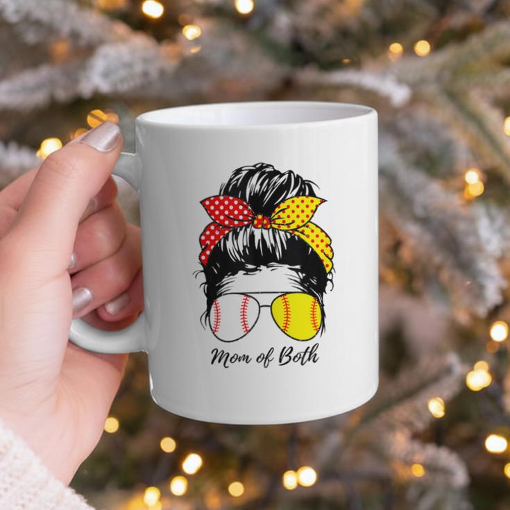 Baseball Mom Softball Mom Of Both Messy Bun Mother's Day Graphic Print Coffee Mug Baseball Mom Softball Mom Of Both Messy Bun Mother's Day Graphic Print Coffee Mug