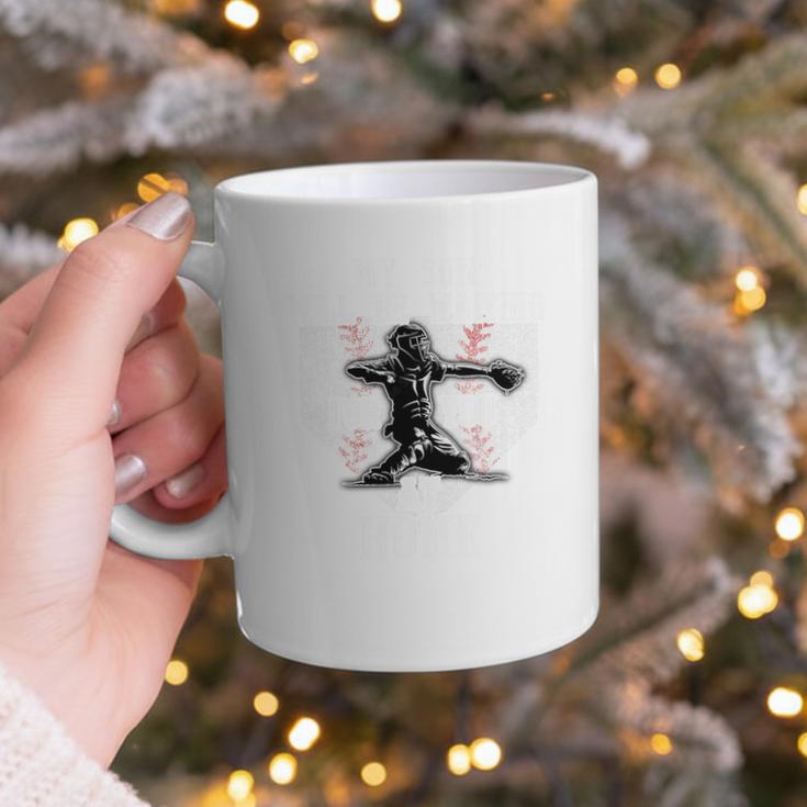 Baseball Mom My Son Will Be Waiting For You At Home Premium Tri-Blend Graphic Print Coffee Mug
