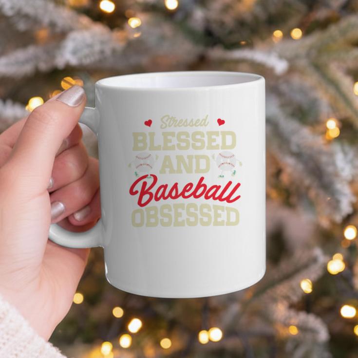 Baseball Mom Stressed Blessed And Baseball Obsessed Premium Graphic Print Coffee Mug