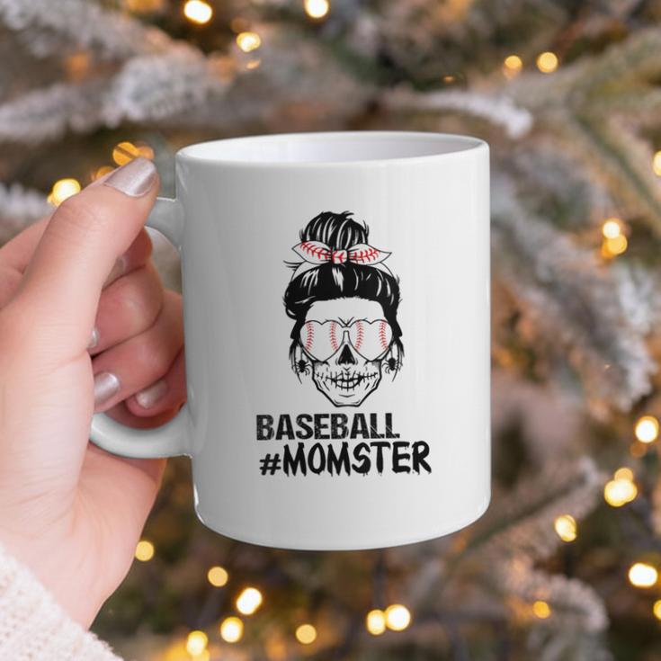 Baseball Momster Messy Bun Skull Mom For Women Halloween Graphic Print Coffee Mug Baseball Momster Messy Bun Skull Mom For Women Halloween Graphic Print Coffee Mug