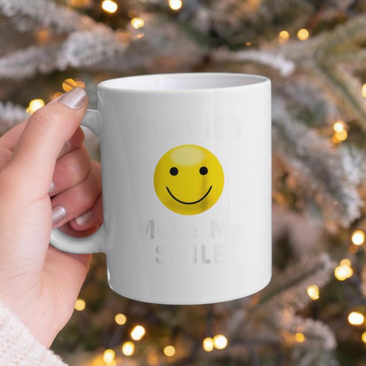 Boobies Make Me Smile Mardi Gras Raglan Baseball Tee Graphic Print Coffee Mug