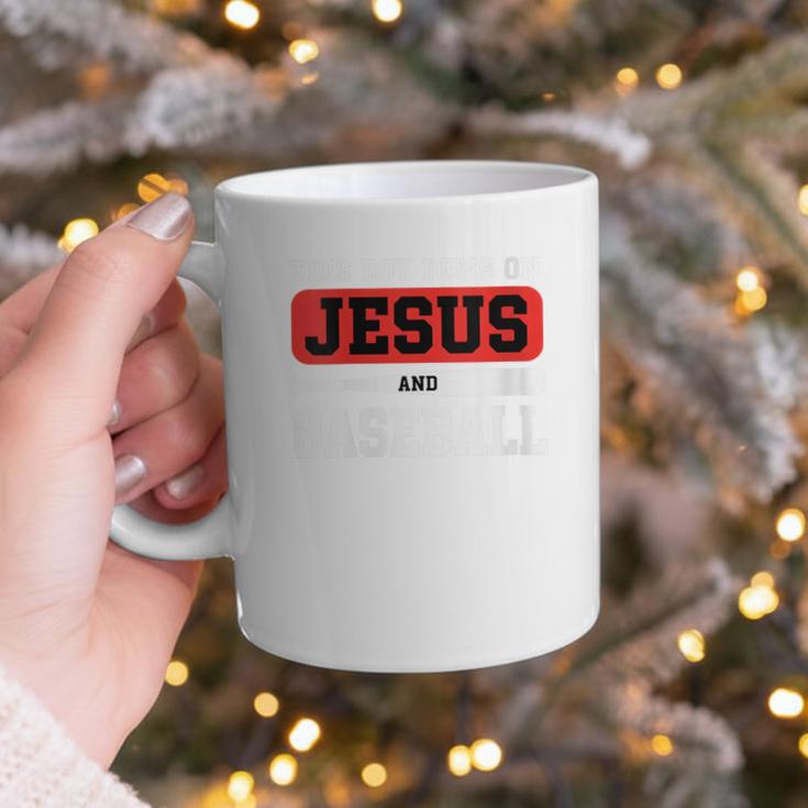 This Boy Runs On Jesus And Baseball Christian Baseball Graphic Print Coffee Mug