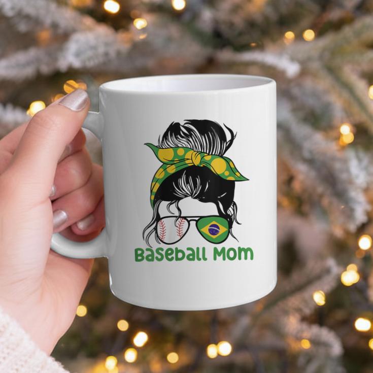 Brazil Baseball Mom Messy Bun Graphic Print Coffee Mug